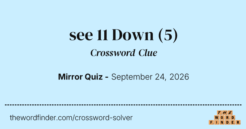 see 11 Down crossword clue image