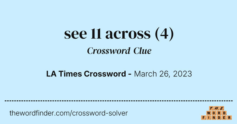 see 11 across crossword clue image