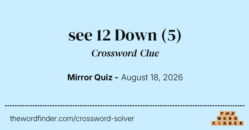 see 12 Down crossword clue image