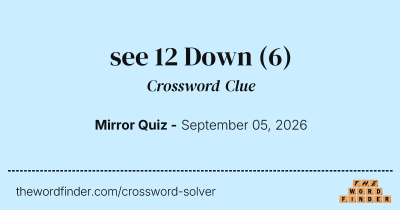 see 12 Down crossword clue image