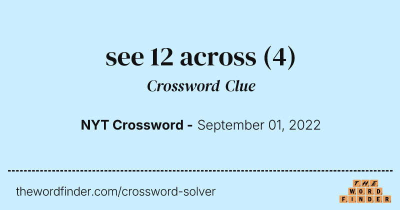 see 12 across crossword clue image
