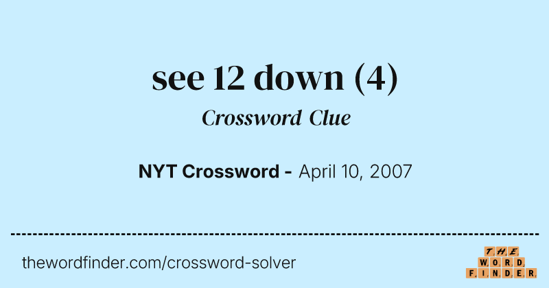 see 12 down crossword clue image