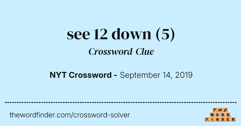 see 12 down crossword clue image