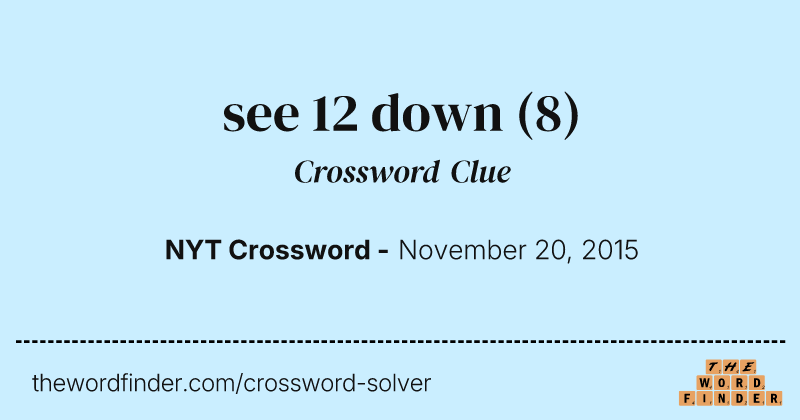 see 12 down crossword clue image