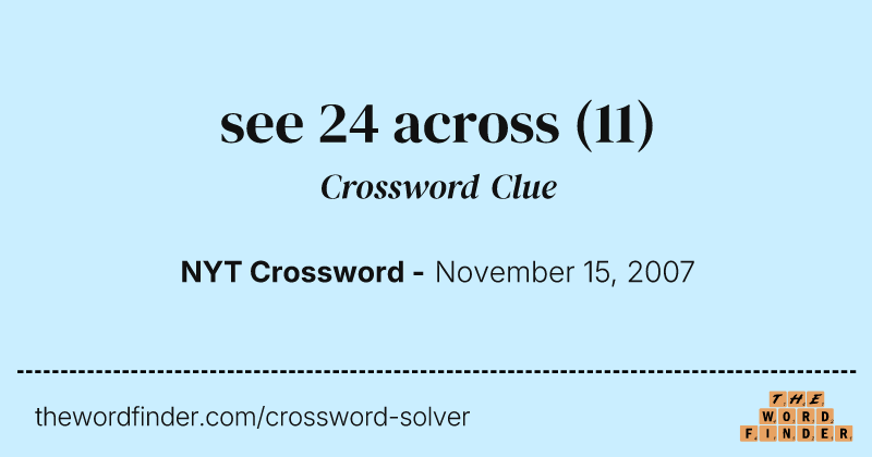 see 24 across crossword clue image
