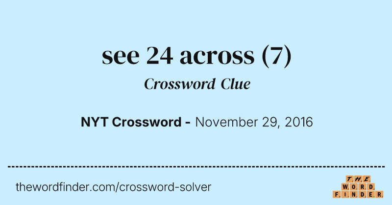 see 24 across crossword clue image