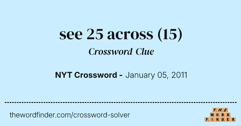 see 25 across crossword clue image