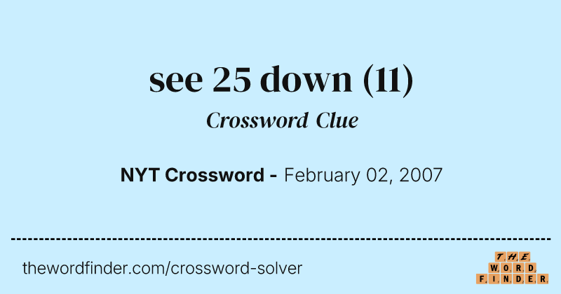 see 25 down crossword clue image