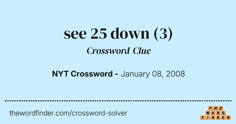 see 25 down crossword clue image
