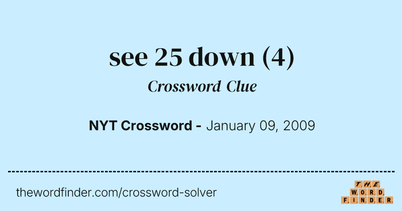see 25 down crossword clue image