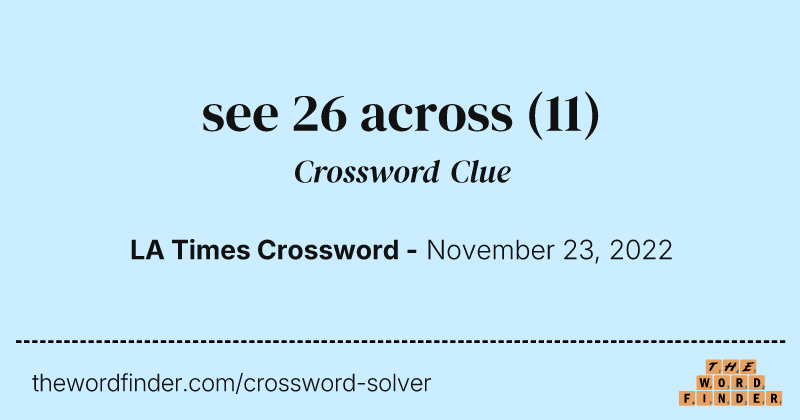 see 26 across crossword clue image