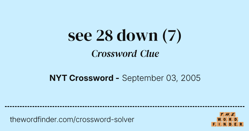 see 28 down crossword clue image