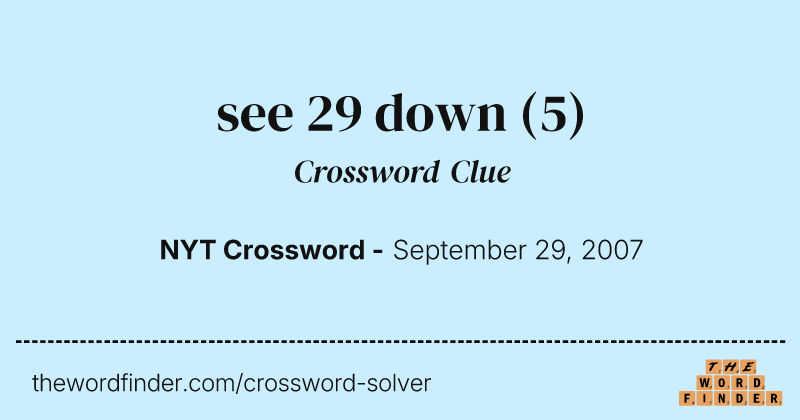 see 29 down crossword clue image