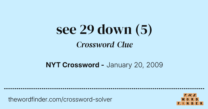 see 29 down crossword clue image