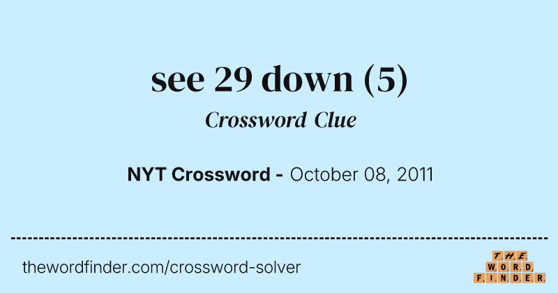 see 29 down crossword clue image