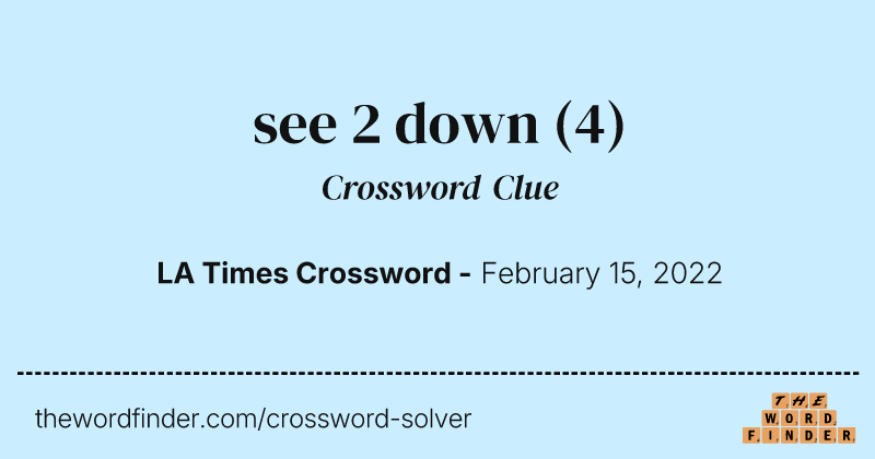 see 2 down crossword clue image