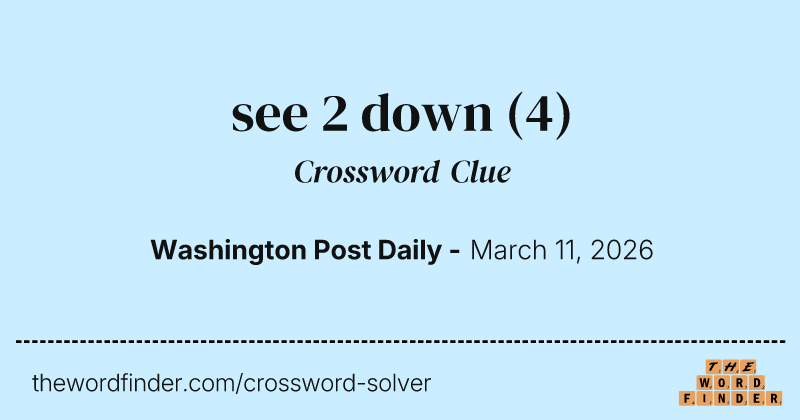 see 2 down crossword clue image