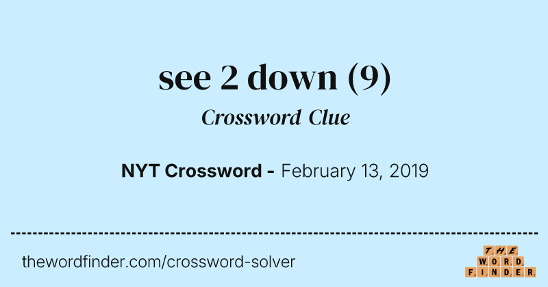 see 2 down crossword clue image