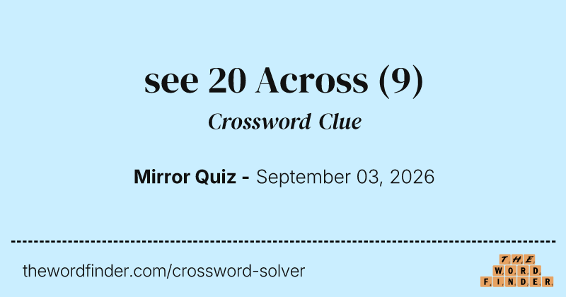 see 20 Across crossword clue image