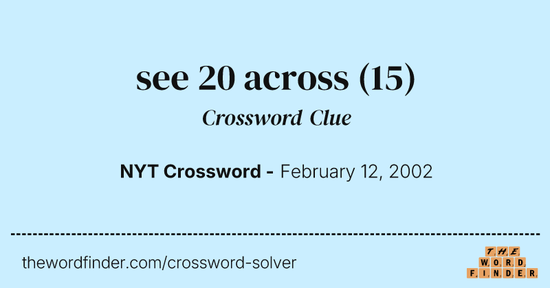 see 20 across crossword clue image