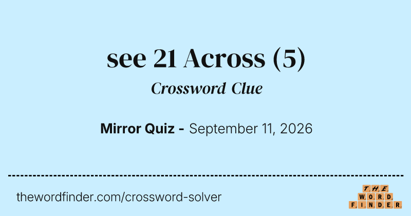 see 21 Across crossword clue image