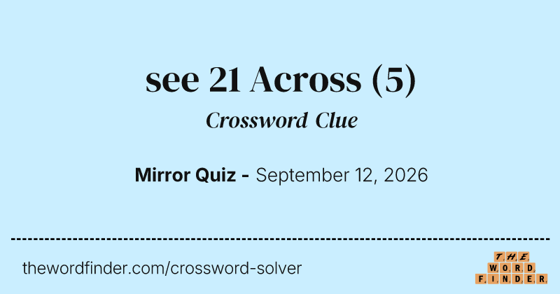 see 21 Across crossword clue image