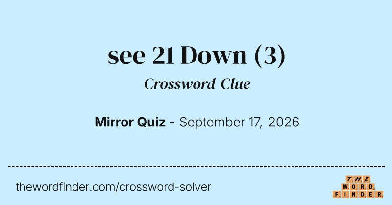 see 21 Down crossword clue image