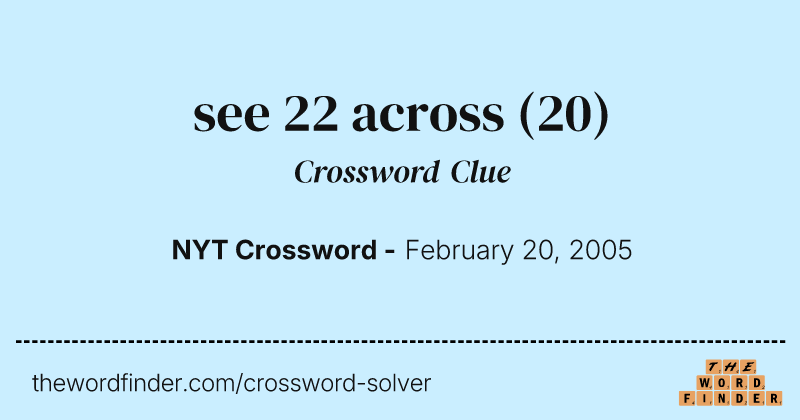 see 22 across crossword clue image