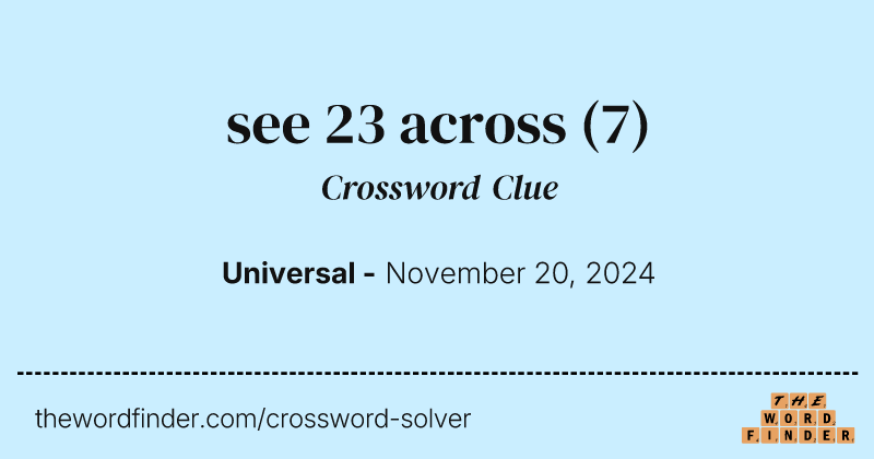 see 23 across crossword clue image