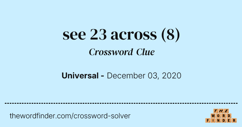 see 23 across crossword clue image