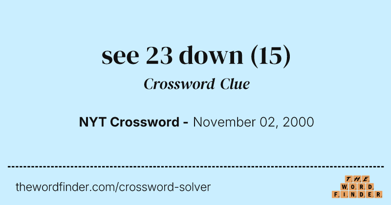 see 23 down crossword clue image