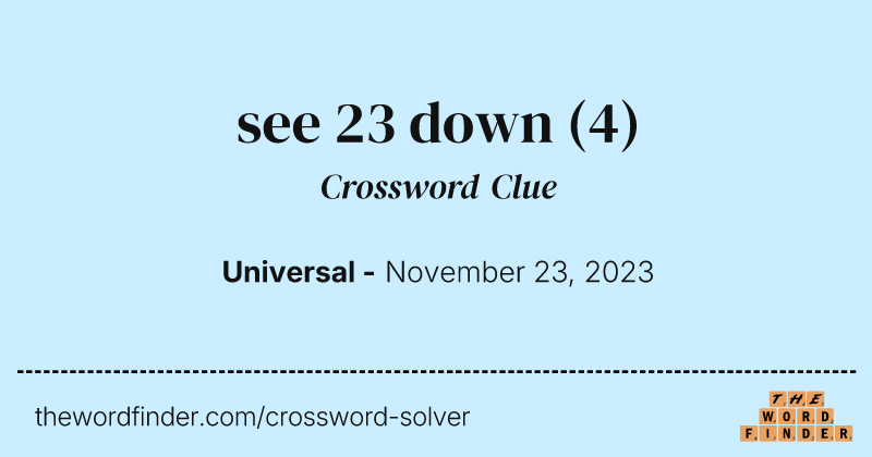 see 23 down crossword clue image