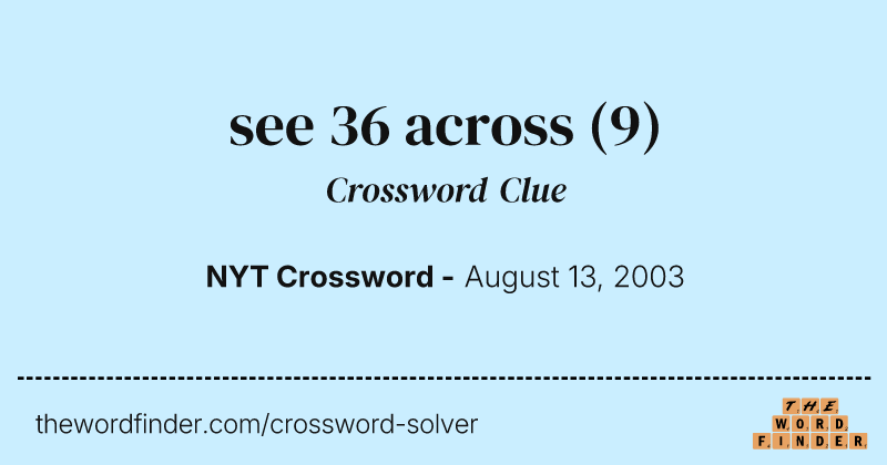 see 36 across crossword clue image
