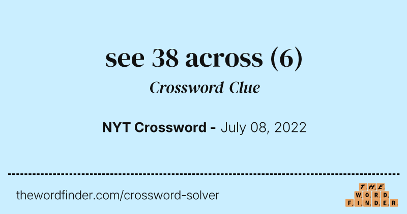 see 38 across crossword clue image