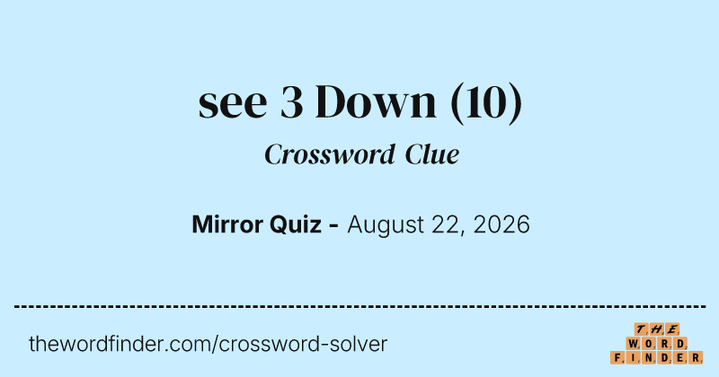 see 3 Down crossword clue image