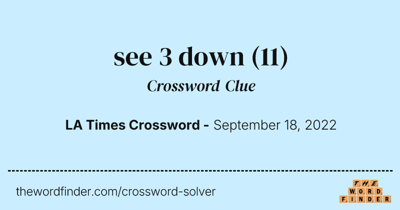 see 3 down crossword clue image