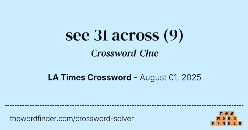 see 31 across crossword clue image