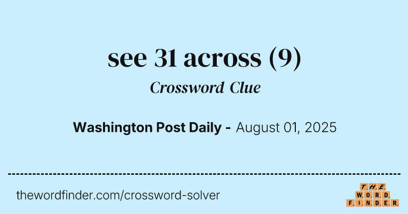 see 31 across crossword clue image