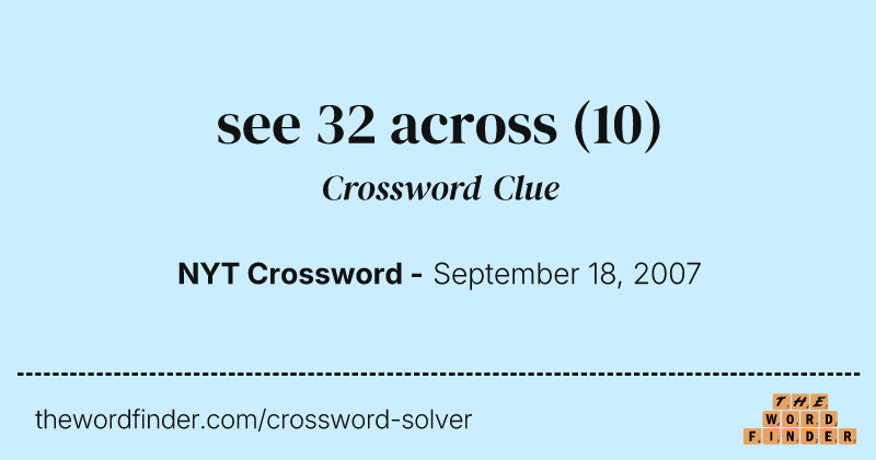 see 32 across crossword clue image
