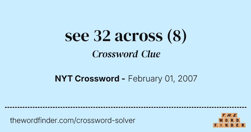 see 32 across crossword clue image