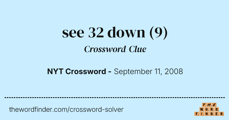 see 32 down crossword clue image