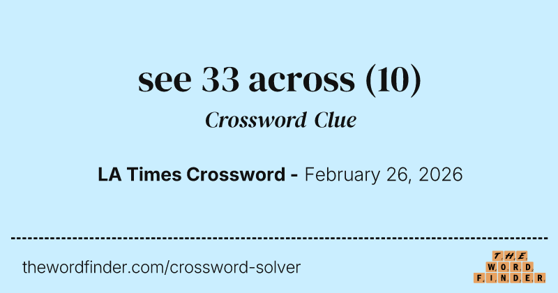 see 33 across crossword clue image