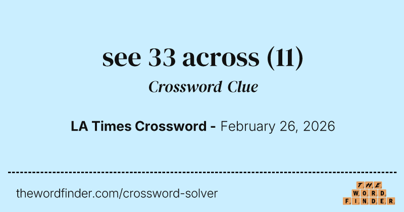 see 33 across crossword clue image