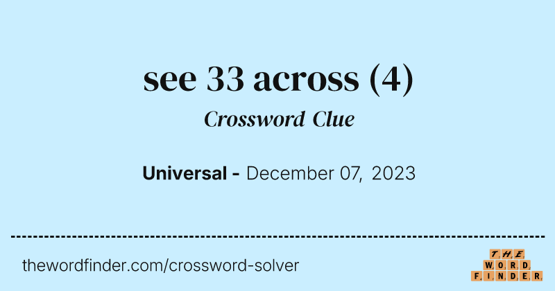 see 33 across crossword clue image