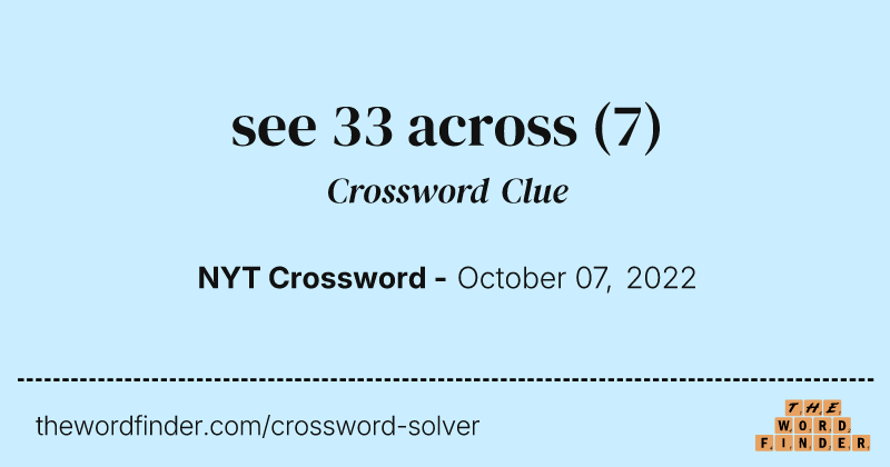 see 33 across crossword clue image