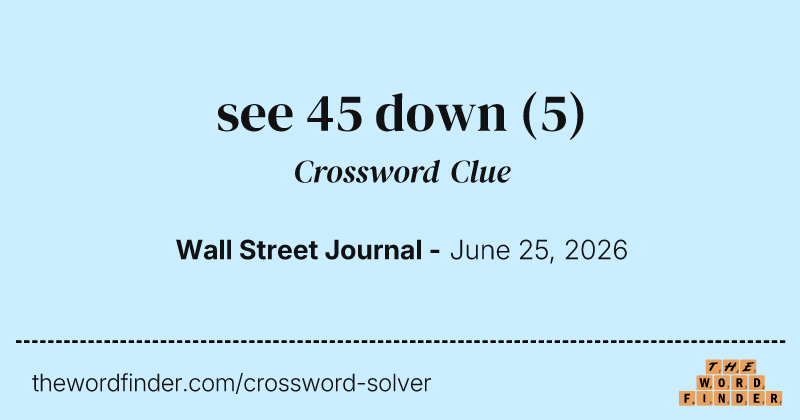 see 45 down crossword clue image