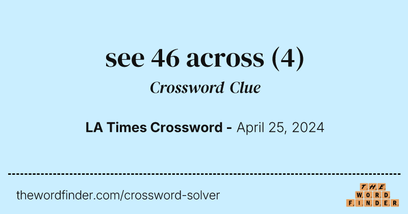 see 46 across crossword clue image