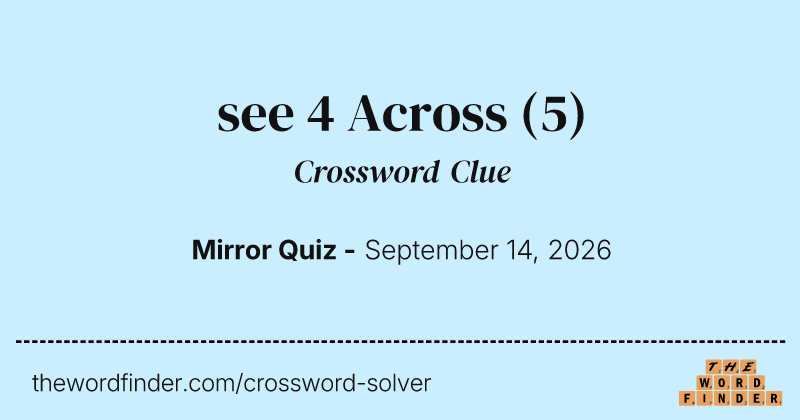 see 4 Across crossword clue image