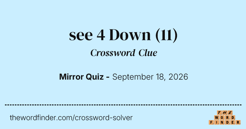 see 4 Down crossword clue image