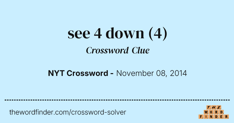 see 4 down crossword clue image